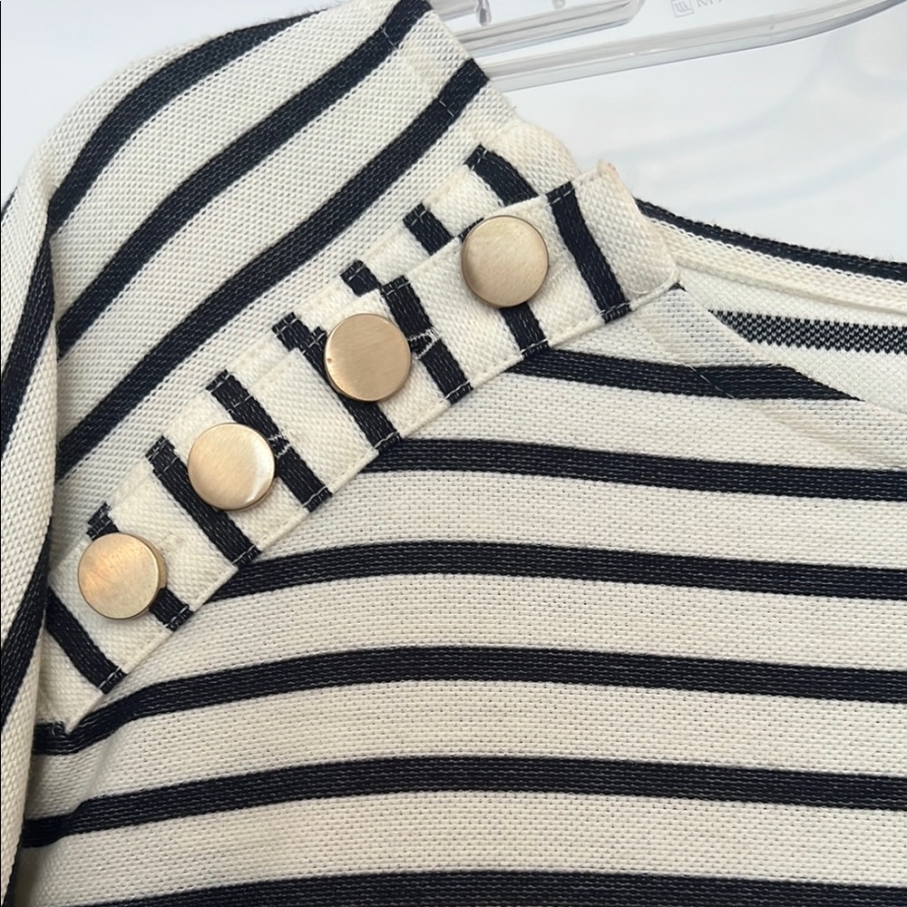 Ann Taylor Striped Black and White Dress - Picture 2 of 5